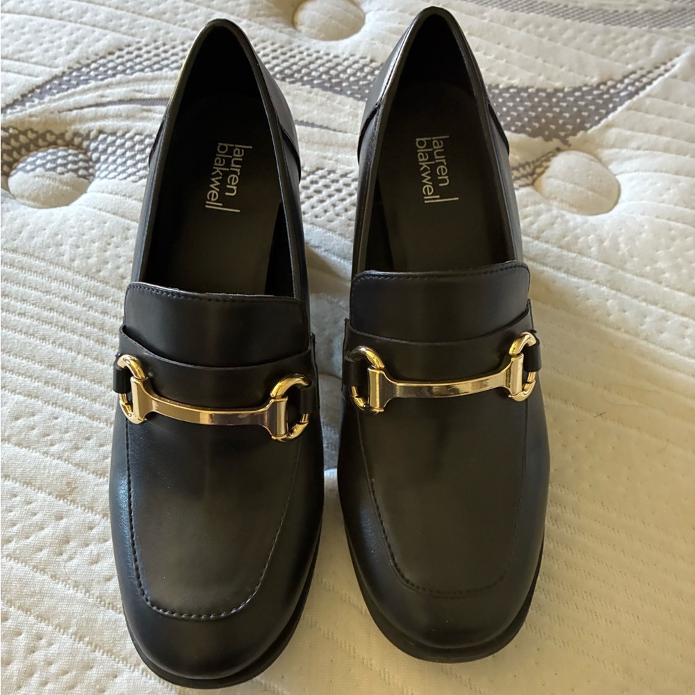 Women's Black Leather Horsebit Loafers